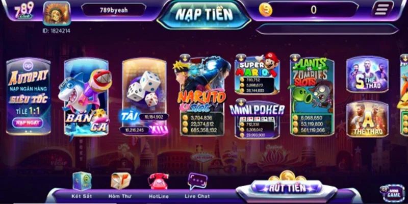 Kho tàng game phong phú tại Casino 789CLUB